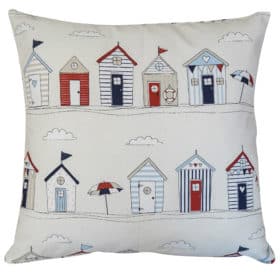 Beach Hut Print Cushion