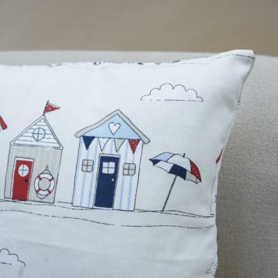Beach Hut Print Cushion