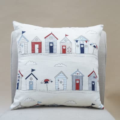 Beach Hut Print Cushion