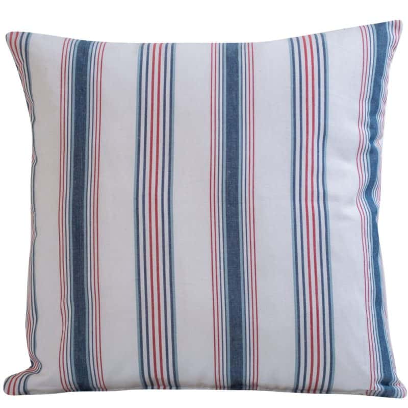 Red and Blue Sailboat Stripe Cushion