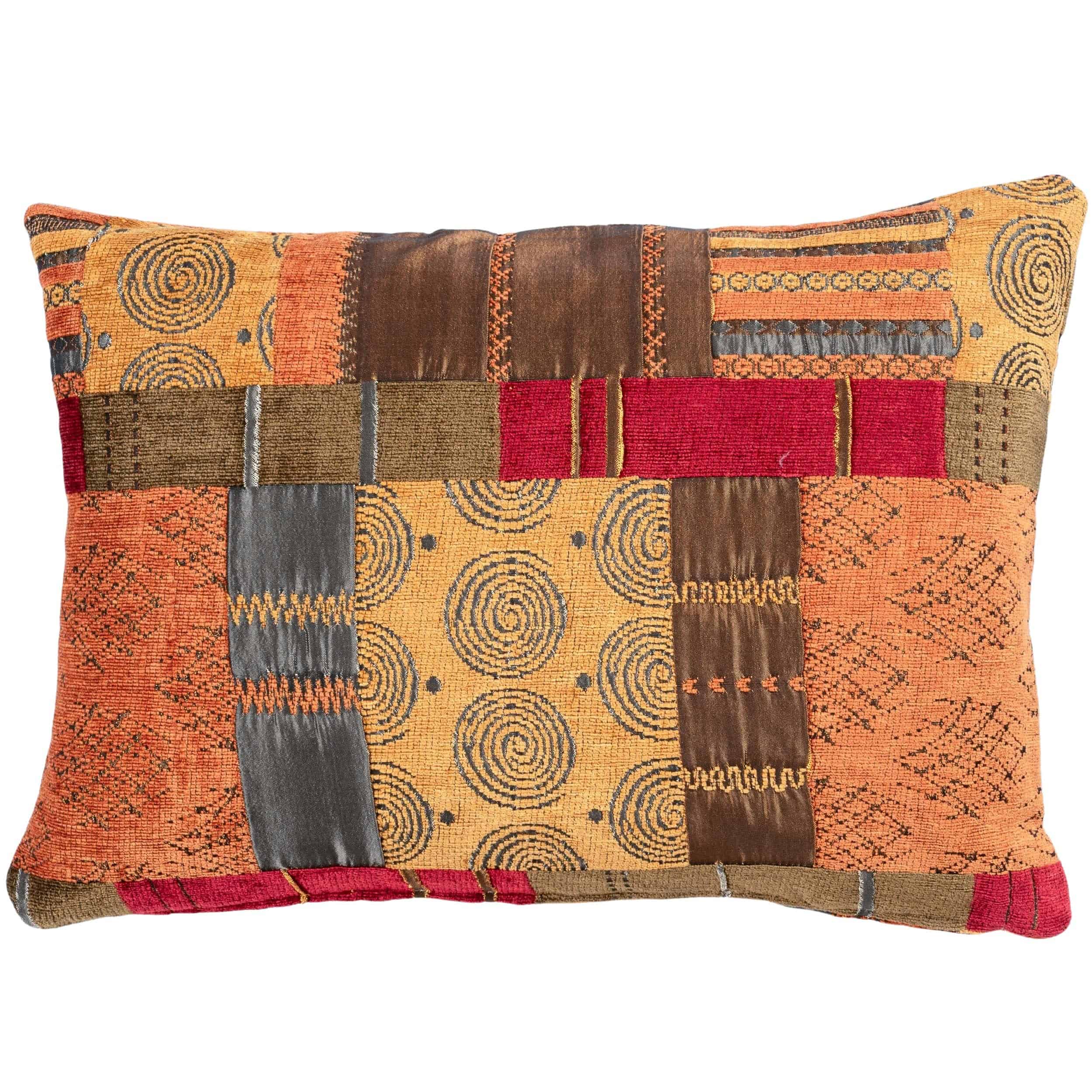 Moroccan Patchwork Boudoir Cushion in Terracotta