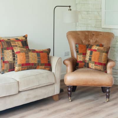 Moroccan Patchwork Cushion in Terracotta