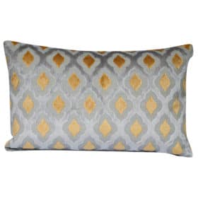 Aphrodite Cut Velvet XL Rectangular Cushion in Ochre