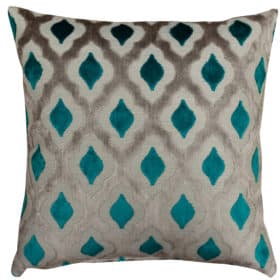 Aphrodite Cut Velvet Cushion in Lapis