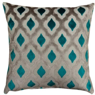 Aphrodite Cut Velvet Cushion in Lapis