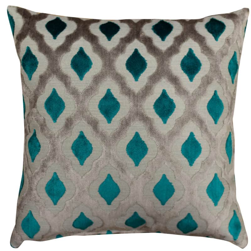 Aphrodite Cut Velvet Cushion in Lapis