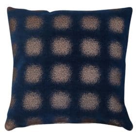 Zaffiro Metallic Chenille Cushion in Indigo Copper