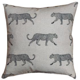 Leopard Stroll Cushion in Tan