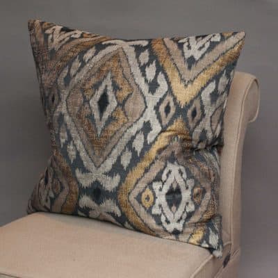 Extra-Large Luxe Ikat Cushion in Black and Gold