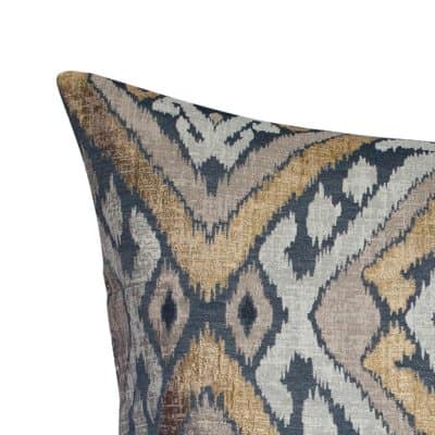 Extra-Large Luxe Ikat Cushion in Black and Gold