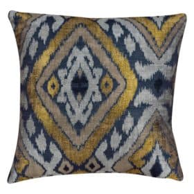 Luxe Ikat Cushion in Black and Gold