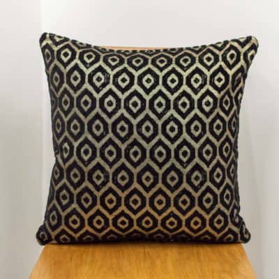 Diamant Metallic Chenille Cushion in Pewter