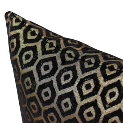 Diamant Metallic Chenille Cushion in Pewter