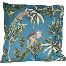 Extra-Large Saimiri Monkey Cushion in Teal