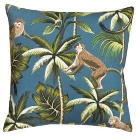 Saimiri Monkey Cushion in Teal