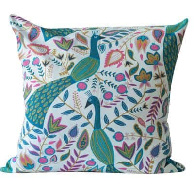 Extra-Large Quirky Peacock Print Cushion