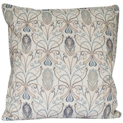 Extra-Large Millefleur Tapestry Style Cushion in Sapphire