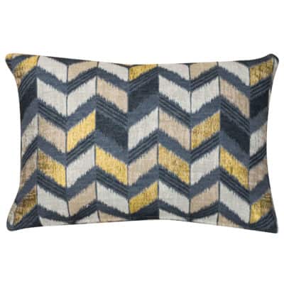 Luxe Chevron Boudoir Cushion in Black and Gold