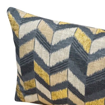 Luxe Chevron Boudoir Cushion in Black and Gold
