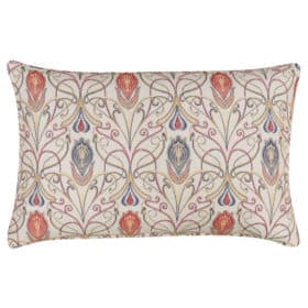 Millefleur Tapestry Style XL Rectangular Cushion in Rouge