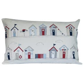 Beach Hut Print XL Rectangular Cushion