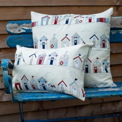 Beach Hut Print XL Rectangular Cushion
