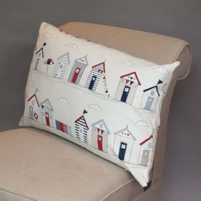 Beach Hut Print XL Rectangular Cushion