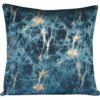 XL Metallic Marble Cushion in Teal and Gold