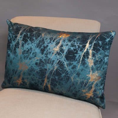 Metallic Marble XL Rectangular in Teal and Gold