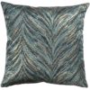 Metallic Fan Feather Extra-Large Cushion in Teal