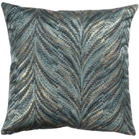 Metallic Fan Feather Extra-Large Cushion in Teal