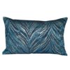 Metallic Fan Feather XL Rectangular Cushion in Teal