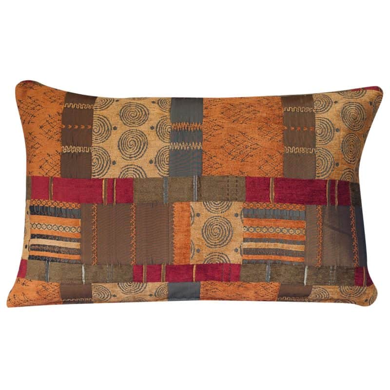 Moroccan Patchwork XL Rectangular Cushion in Terracotta
