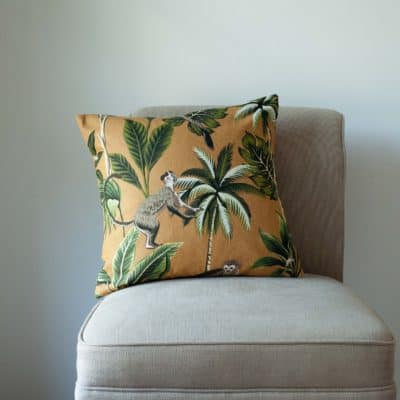 Saimiri Monkey Cushion in Ochre