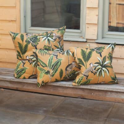 Saimiri Monkey Extra-Large Cushion in Ochre