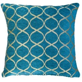 Lattice Velvet Chenille Cushion in Teal