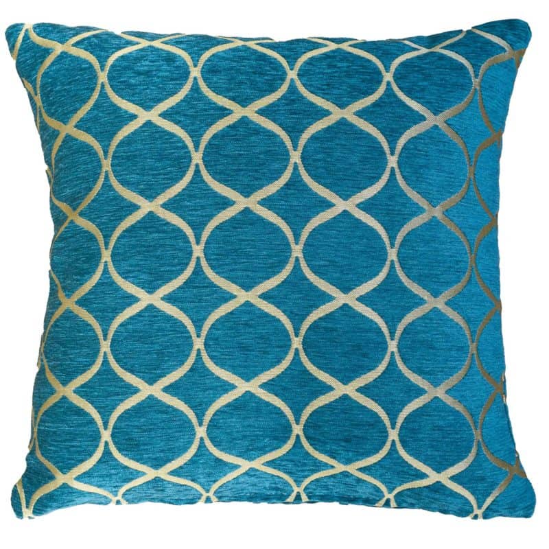 Lattice Chenille Cushion in Teal