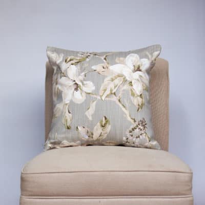 Siena Floral Cushion in Dove Grey