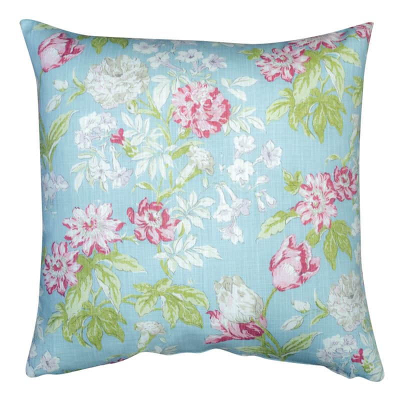 Florence Floral Extra-Large Cushion in Duck Egg Blue