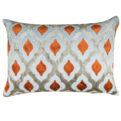 Aphrodite Cut Velvet Boudoir Cushion in Burnt Orange