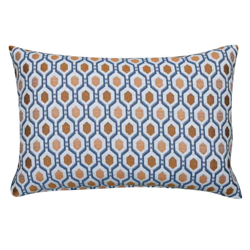 Cosmo Diamond Boudoir Cushion in Spice and Navy
