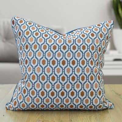 Cosmo Diamond Cushion in Spice and Navy