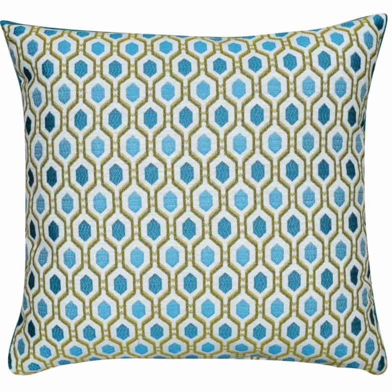 Cosmo Diamond Cushion in Teal Blue