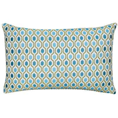 Cosmo Diamond XL Rectangular Cushion in Teal Blue