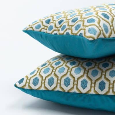 Cosmo Diamond XL Rectangular Cushion in Teal Blue