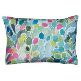 Folio Natural Leaf Print Boudoir Cushion in Multicolour