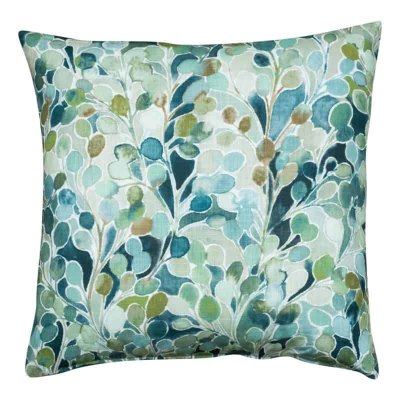 Folio Natural Leaf Print Extra-Large Cushion in Jade Green