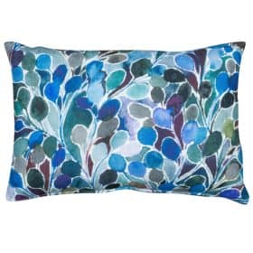 Folio Natural Leaf Print Boudoir Cushion in Navy Blue