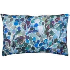 Folio Natural Leaf Print XL Rectangular Cushion in Navy Blue