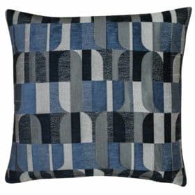 Moderne Art Deco Geo Cushion in Indigo